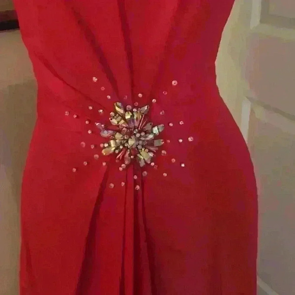 Tony Bowls Collection Red Pageant Prom Ball Gown - Picture 7 of 8